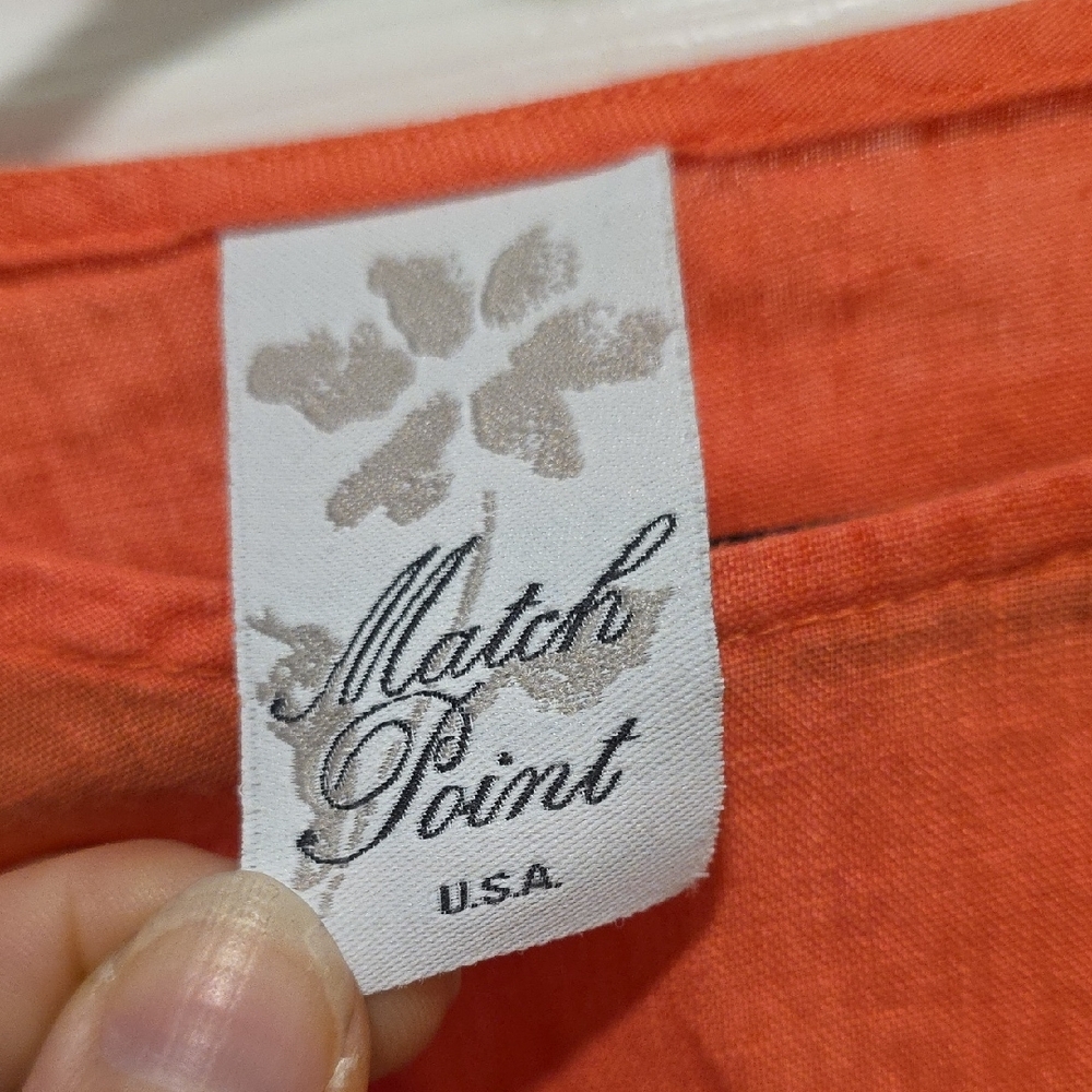 Match Point USA 100% Linen Ruffle Bottom Top - Picture 6 of 15